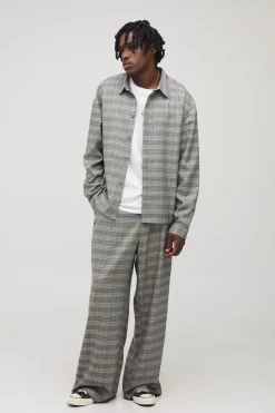 boohooMAN Chemise longue surdimensionnée Heritage à carreaux<Homme Chemises|Tout Afficher