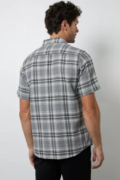 Chemise À Manches Courtes À Carreaux Gris