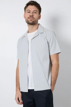 Burton Chemise À Manches Courtes Col Cubain À Rayures es<Homme Chemises