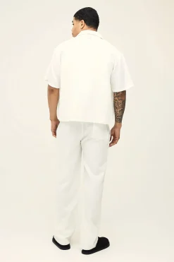 Chemise À Manches Courtes Coupe Ample Décontractée Avec Plis Irréguliers