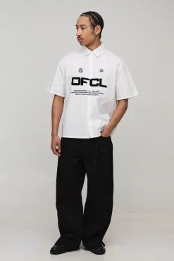 Chemise à Manches Courtes Coupe Boxy Circa 98 Imprimé Flock