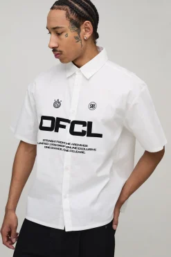 Chemise à Manches Courtes Coupe Boxy Circa 98 Imprimé Flock