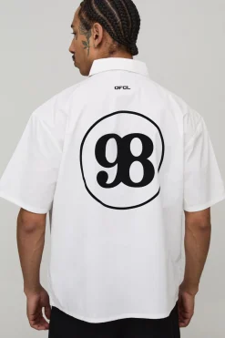 Chemise à Manches Courtes Coupe Boxy Circa 98 Imprimé Flock