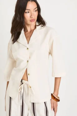 Chemise À Manches Courtes Effet Lin