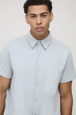 Chemise à manches courtes en interlock classique