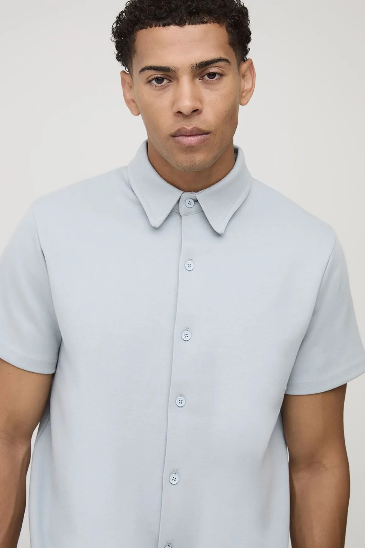 Chemise à manches courtes en interlock classique