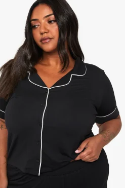Chemise à manches courtes en modal super doux & Ensemble pyjama court