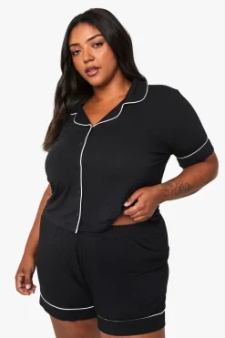 Chemise à manches courtes en modal super doux & Ensemble pyjama court