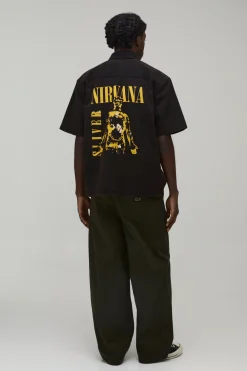 Chemise À Manches Courtes En Sergé Délavé Nirvana