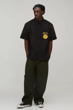 Chemise À Manches Courtes En Sergé Délavé Nirvana