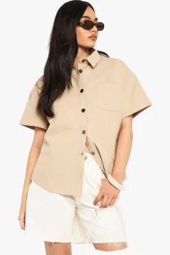 Chemise à manches courtes en sergé