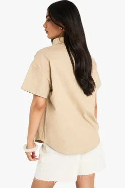 Chemise à manches courtes en sergé