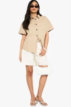 Chemise à manches courtes en sergé