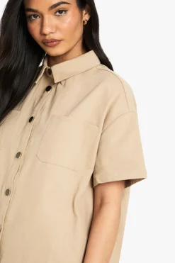 Chemise à manches courtes en sergé