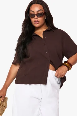 Chemise à manches courtes en étamine Plus