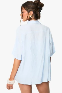 boohoo Chemise à manches courtes à rayures texturées<Femme Tops