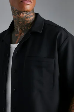Chemise à manches courtes stretch, coupe boxy oversize