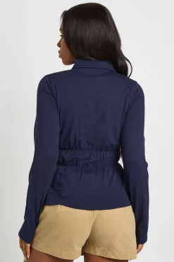 Chemise à manches longues avec boutons traversants et détails à fronces