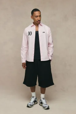 boohooMAN Chemise À Manches Longues Coupe Regular Avec Broderie Numéro<Homme Chemises