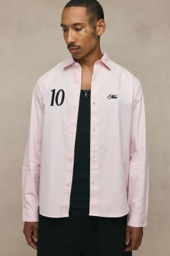 boohooMAN Chemise À Manches Longues Coupe Regular Avec Broderie Numéro<Homme Chemises