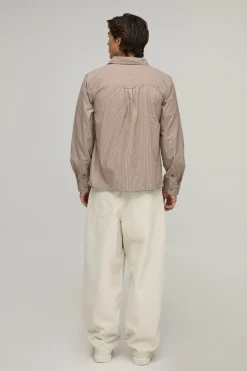 boohooMAN Chemise À Manches Longues Coupe Regular À Fines Rayures<Homme Chemises