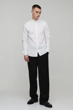 boohooMAN Chemise Manches Longues Coupe Ajustée<Homme Chemises