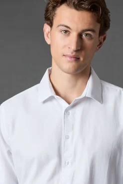 Chemise Manches Longues Coupe Ajustée Tissage Chevrons