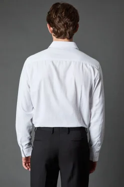 Chemise Manches Longues Coupe Ajustée Tissage Chevrons