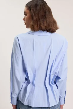 Chemise À Manches Longues En Coton Avec Détail Plissé