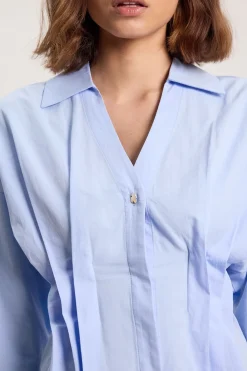Chemise À Manches Longues En Coton Avec Détail Plissé