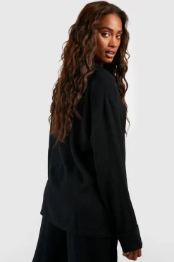 Chemise à manches longues en mélange de lin à coupe décontractée