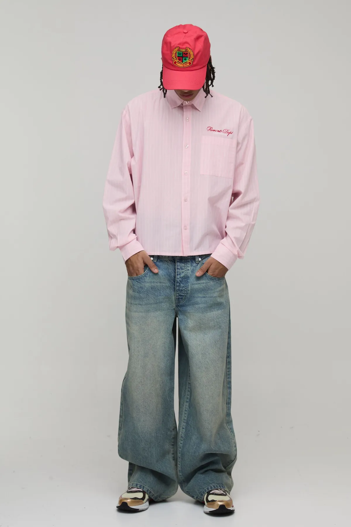 boohooMAN Chemise Manches Longues Oversize en Popeline de Coton à Rayures Fines Graphiques<Homme Chemises