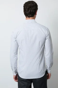 Chemise À Manches Longues À Rayures Bleues
