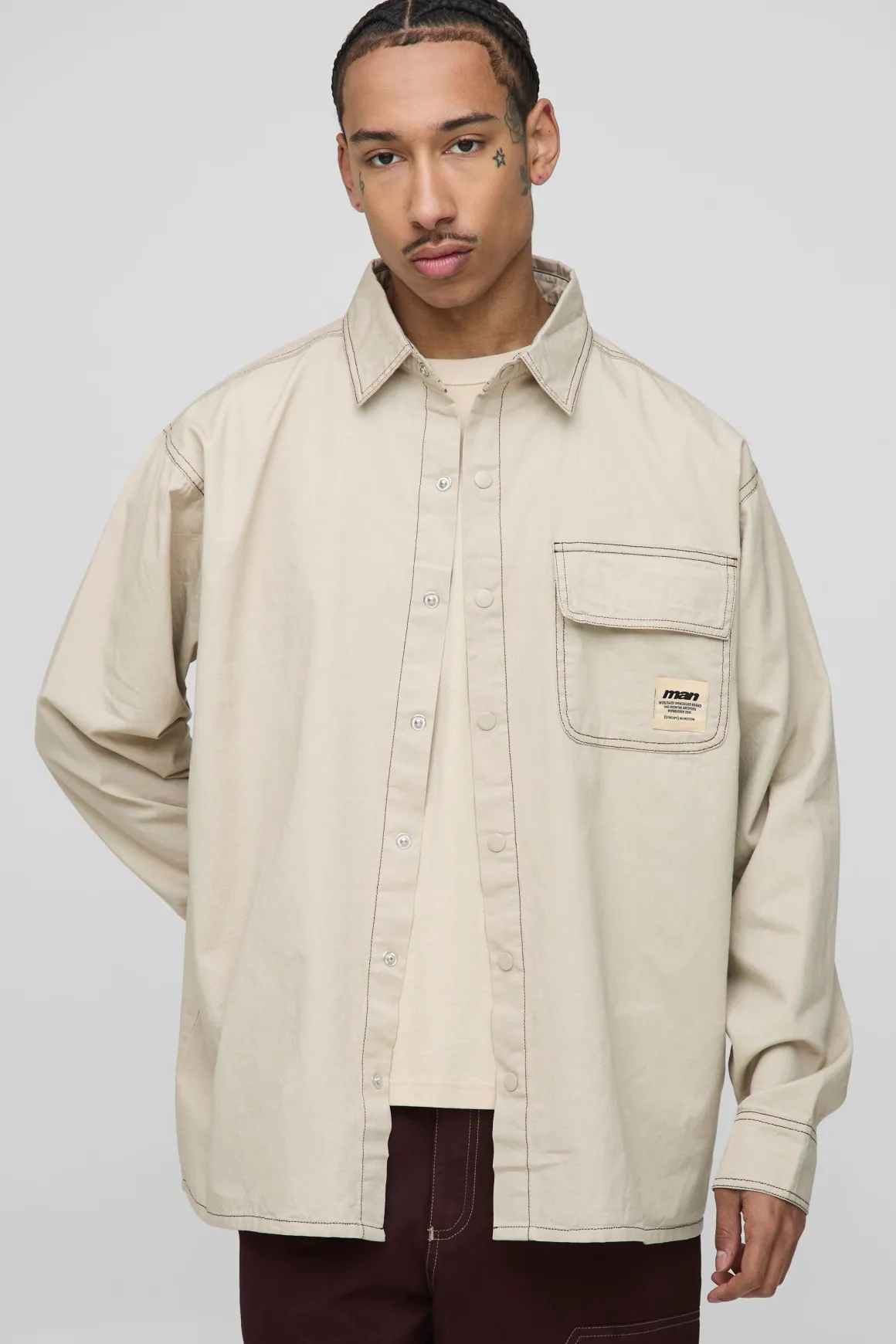 Chemise à manches longues super oversize lavée