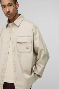 Chemise à manches longues super oversize lavée