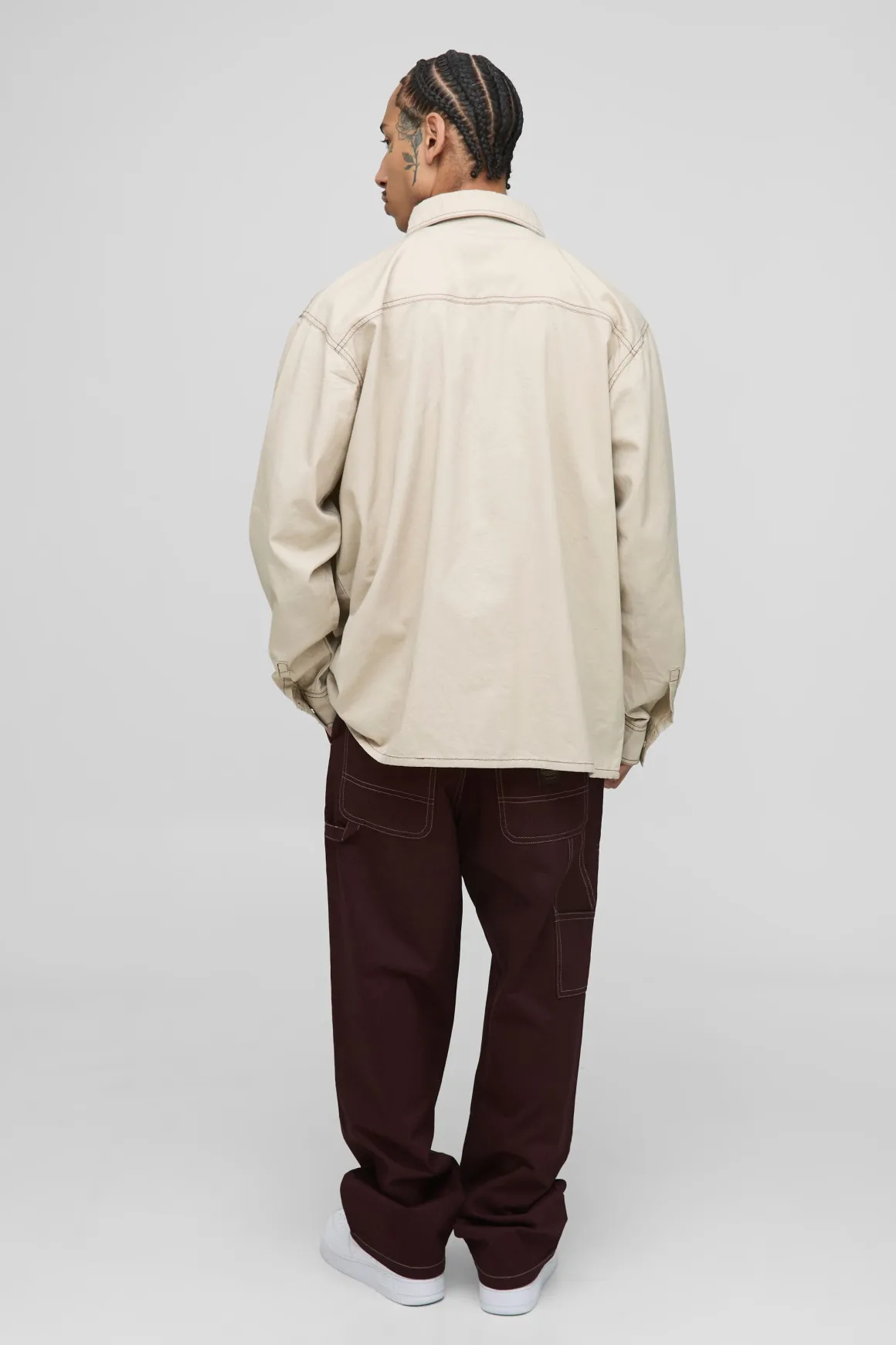 Chemise à manches longues super oversize lavée