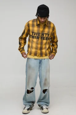 boohooMAN Chemise à manches longues surdimensionnée, de coupe boxy, à carreaux Twenty Thirteen<Homme Chemises