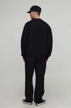 Chemise à manches longues tricotée épaisse, à coupe boxy et plissée