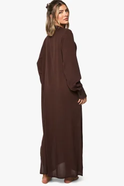 Chemise maxi de plage en étamine