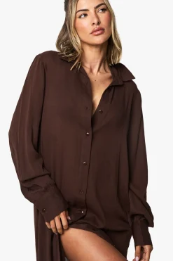 Chemise maxi de plage en étamine