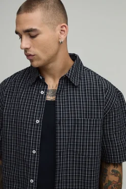 Chemise Midi À Carreaux Surdimensionnée Coupe Boxy