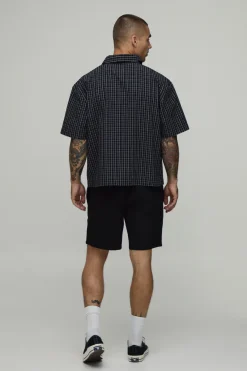 Chemise Midi À Carreaux Surdimensionnée Coupe Boxy