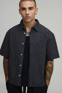 Chemise Midi À Carreaux Surdimensionnée Coupe Boxy