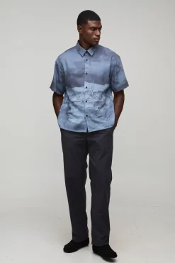 Chemise mi-manches oversize à imprimé western