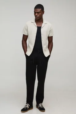boohooMAN Chemise Mini Géo Ajustée à Manches Courtes<Homme Chemises