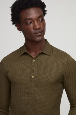 boohooMAN Chemise Muscle Fit à texture raffinée et plis<Homme Chemises