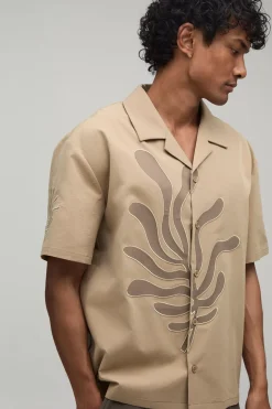 Chemise Oversize Ample Avec Appliqué Palmier