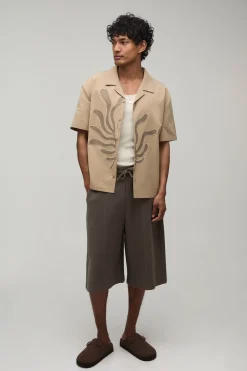 Chemise Oversize Ample Avec Appliqué Palmier