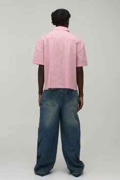 Chemise Oversize Ample À Carreaux Micro Avec Détails Œillets