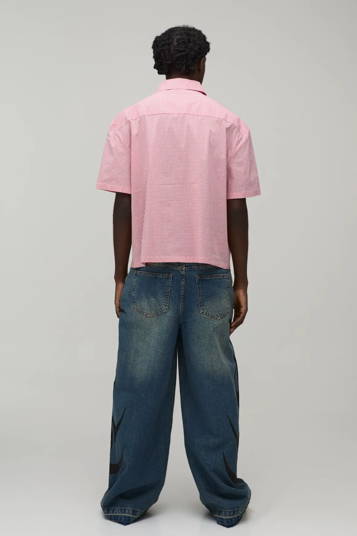 Chemise Oversize Ample À Carreaux Micro Avec Détails Œillets